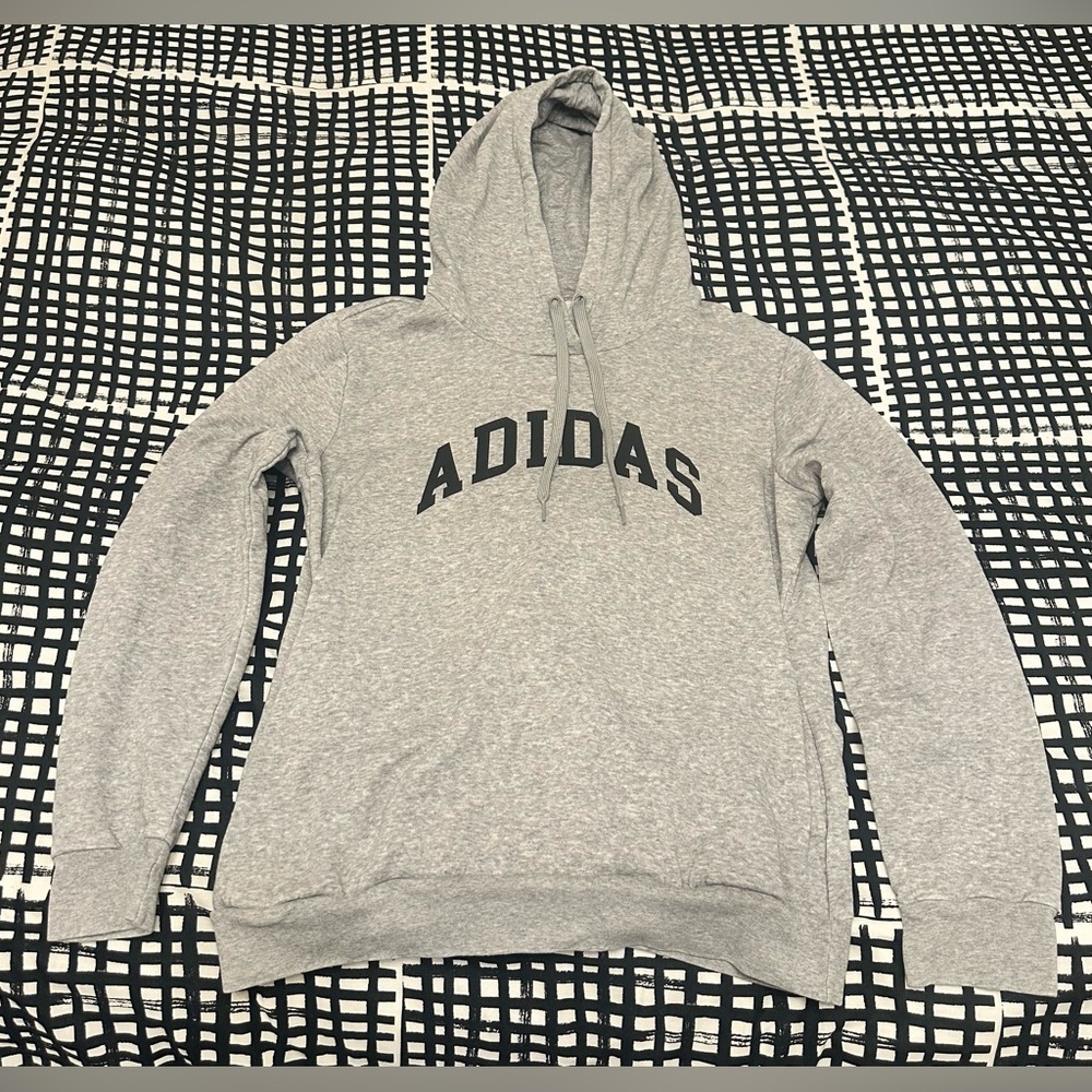 Adidas Gray Hoodie Sweatshirt Size Large